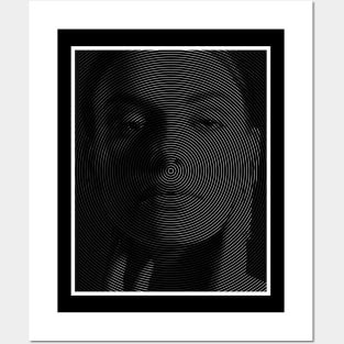 A Woman Portrait In Spiral Lines Posters and Art